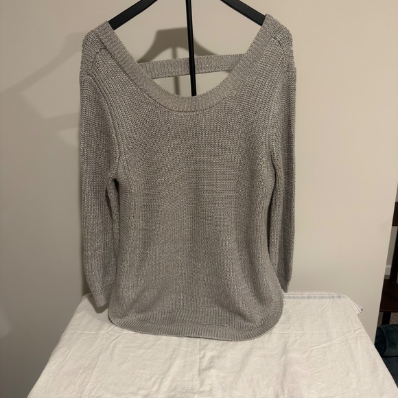 harper heritage Sweaters - Harper Heritage Womens Grey Open Back Knit Sweater Size M ST205392